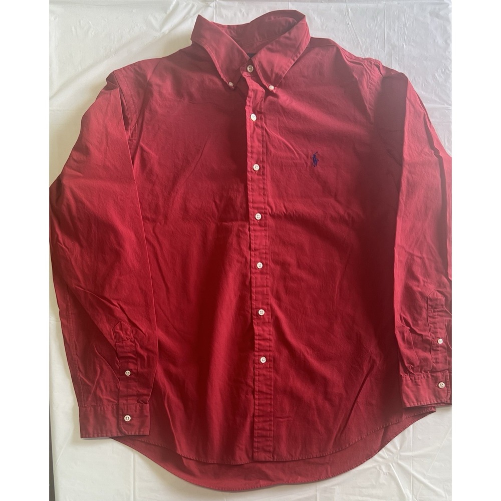 Ralph Lauren Red Button Down Shirt Mens Size XL Pre Owned (280)